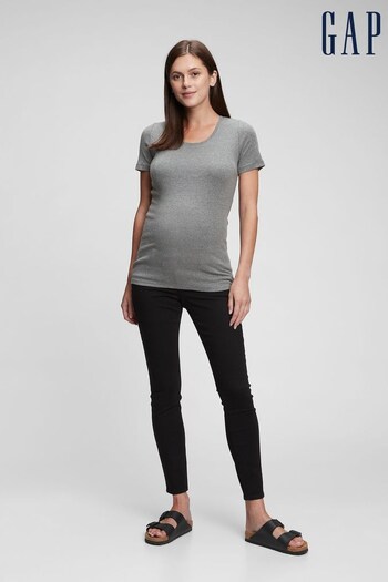 Gap Grey Maternity Modern Short Sleeve Scoop Neck T-Shirt (K12413) | £25