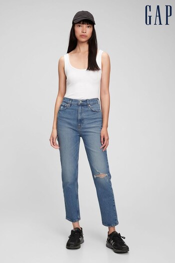 Gap Mid Wash Blue High Waisted Cheeky Straight Jeans (K12414) | £65