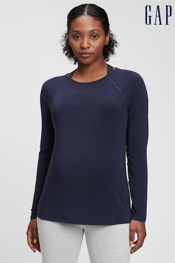 Gap Navy Blue Maternity Long Sleeve Breathable T-Shirt (K12434) | £25