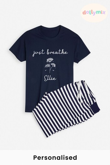 Personalised Just Breathe Pyjamas for Women by Dollymix (K12525) | £30