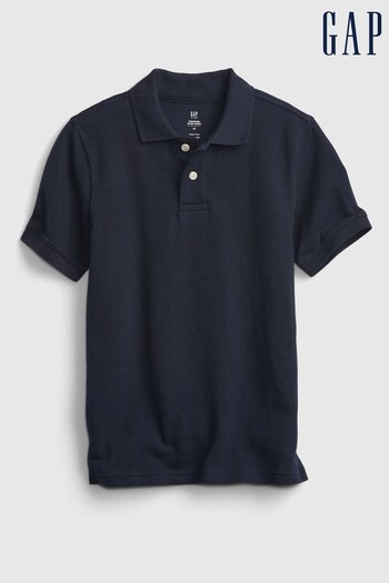 Gap Indigo Blue Organic Cotton Uniform Short Sleeve Polo Shirt (K12794) | £14
