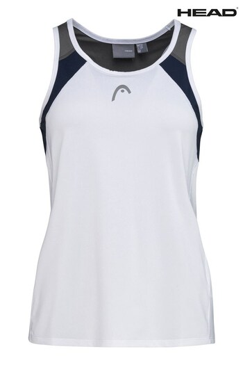 Head White/Dark Blue Club 22 Tennis Vest Top (K12968) | £11.50