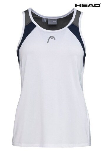 Head White/Dark Blue Club 22 Tennis Vest Top (K13471) | £28