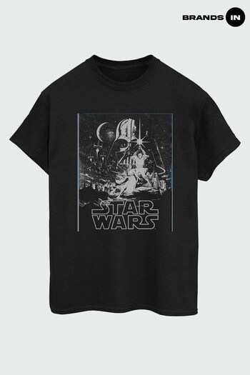 collar In Black Star Wars New Hope Poster Men's Black T-Shirt (K13868) | £23