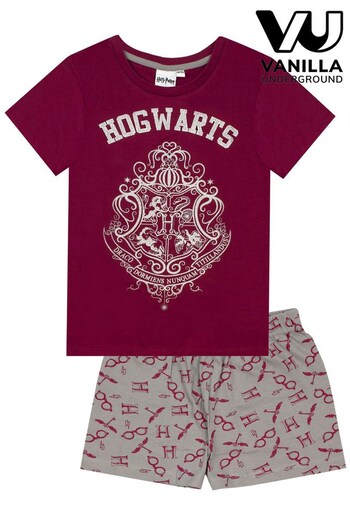 Vanilla Underground Burgandy Harry Potter Girls Licensing Short Pyjamas (K13881) | £16