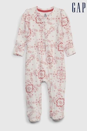 Gap White Print Footed Romper (K13944) | £15