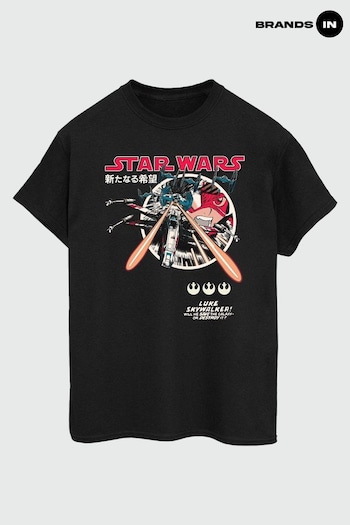 Brands In Black Star Wars Classic Luke Manga Men's Black T-Shirt (K14199) | £23