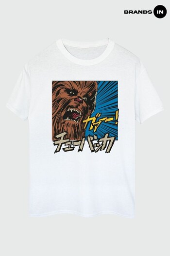 Brands In White Star Wars Pop Art Chewbacca Shout Men's White T-Shirt (K14258) | £23