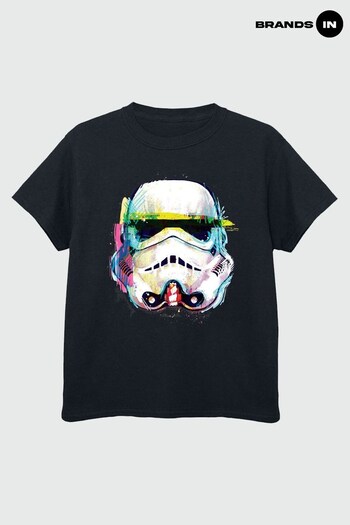 Brands In Black Star Wars Command Stormtrooper Art SMITH Black T-Shirt (K14481) | £17