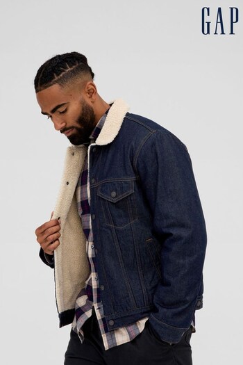 Gap Blue Sherpa Icon Denim Jacket (K14692) | £75