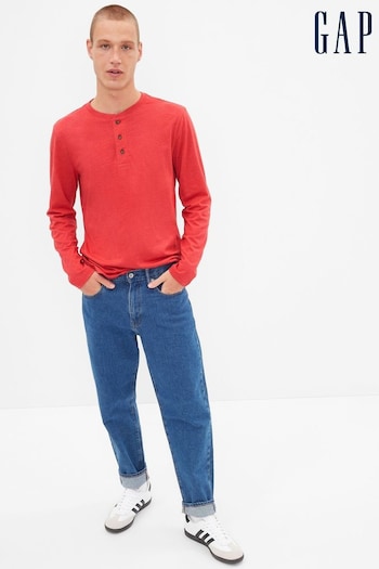 Gap Red Henley Long Sleeve T-Shirt (K14725) | £18