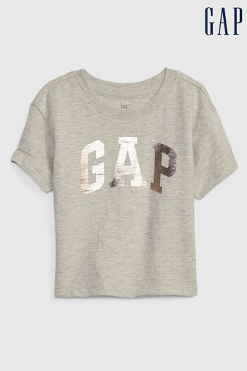 Gap Grey Metallic  Logo T-Shirt (K14795) | £14