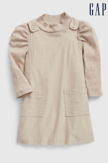 Gap Cream Corduroy Jumper & Dress lace Outfit Set (K14851) | £35
