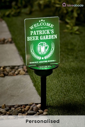 Personalised Solar Beer Garden Sign by Loveabode (K14958) | £24