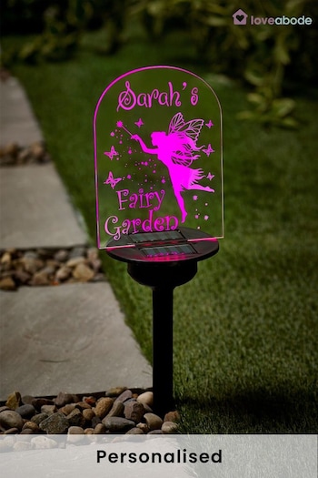 Personalised Solar Fairy Garden Sign by Loveabode (K14959) | £24