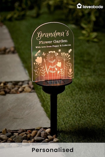 Personalised Solar Flower Garden Sign by Loveabode (K14960) | £24