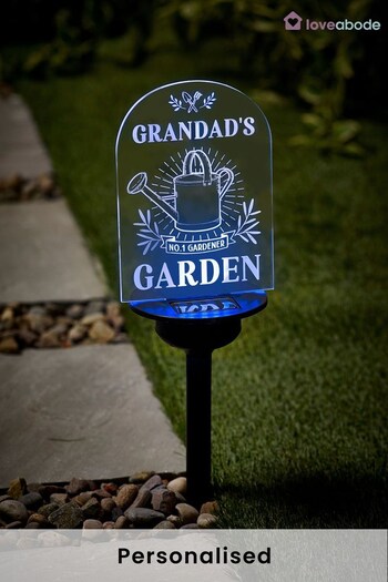 Personalised Solar Watering Can Garden Sign by Loveabode (K14961) | £24