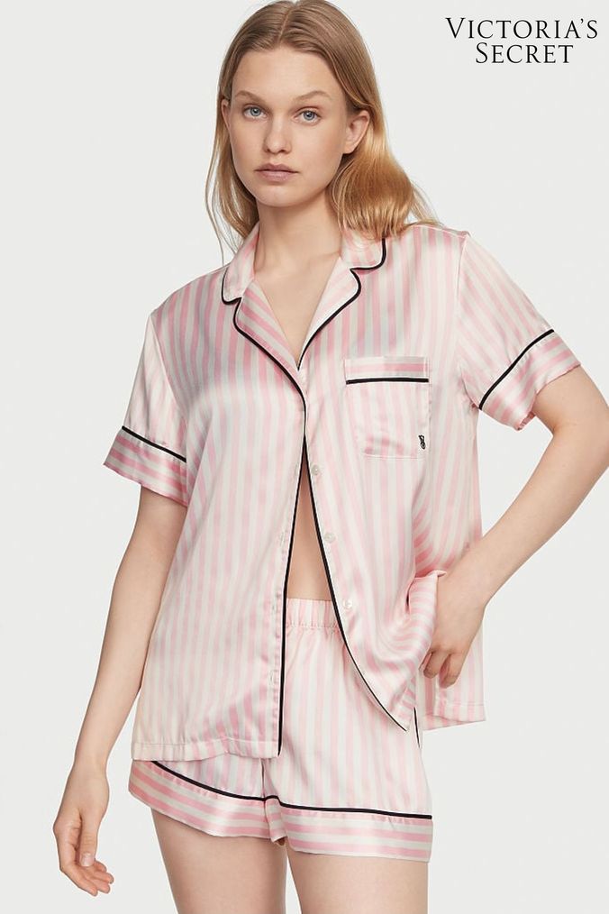 Victoria's Secret Pretty Blossom Iconic Stripe Pink Short Pyjamas (K14996) | £65