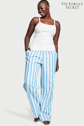 Victoria's Secret Capri Blue Stripe Cotton Long Pyjamas (K14998) | £45