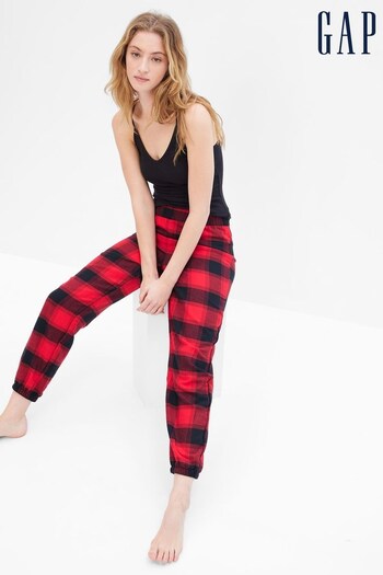 Gap Red & Black Tartan Cosy Pyjama Bottoms (K15132) | £35