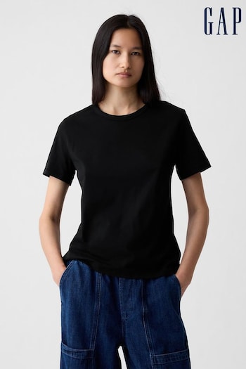 Gap Black Organic Cotton Vintage Crew Neck Short Sleeve T-Shirt (K15162) | £18