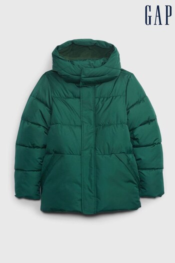 Gap Green Water Resistant Cold Control Quilted Puffer Coat (K15297) | £40