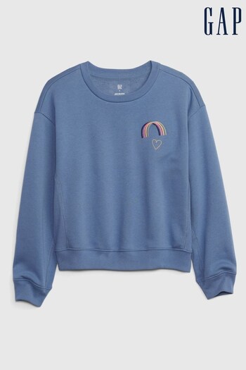 Gap Blue Rainbow Graphic Crew Neck Sweatshirt (K15387) | £25