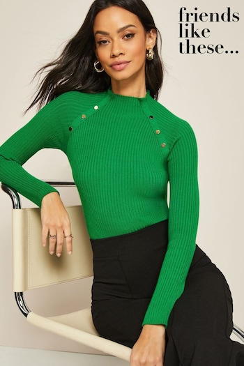 Tops, Shirts & T-Shirts Green Long Sleeve Button Jumper (K15465) | £32