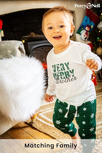 Personalised Baby Matching Christmas PJ Set by Percy and Nell (K15549) | £26