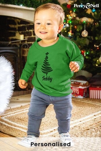 Personalised Younger Kids Christmas Sweatshirt by Percy and Nell (K15569) | £25