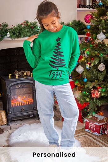 Personalised Older Kids Christmas Sweatshirt by Percy and Nell (K15570) | £25