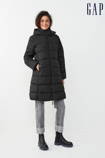 Gap Black Long Puffer Coat (K15762) | £60