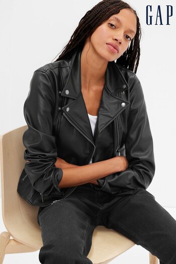 Gap Black Faux-Leather Moto Jacket (K15767) | £60