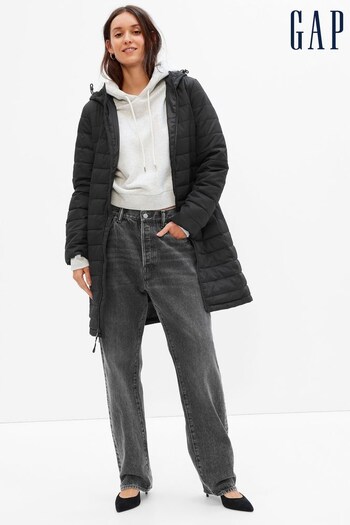 Gap Black Cold Control Midi Puffer Coat (K15772) | £60