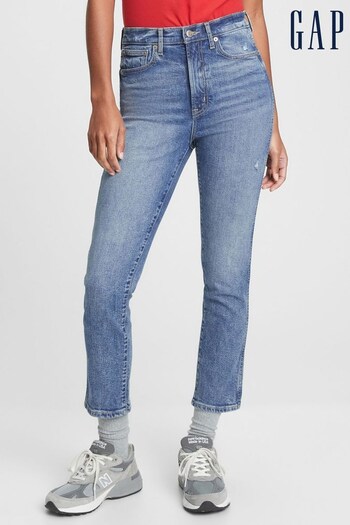 Gap Mid Wash Blue High Waisted Ripped Vintage Slim Jeans (K15783) | £45