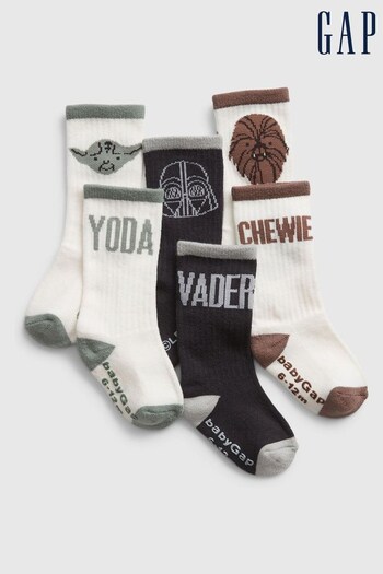 Gap White Star Wars Crew Socks 3-Pack (K15849) | £8