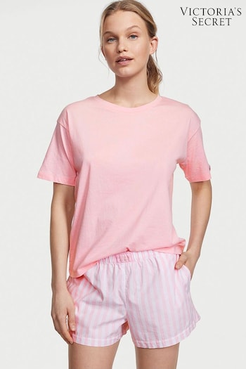 Victoria's Secret Pretty Blossom Stripe Pink Cotton Short Pyjamas (K16087) | £39