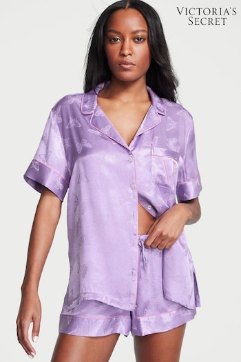 Victoria's Secret Secret Crush Purple Satin Short Pyjamas (K16101) | £65