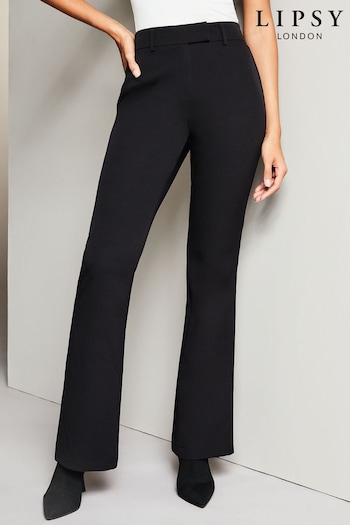 Lipsy Black Smart Bootleg Elastic Back Trousers (K16312) | £35