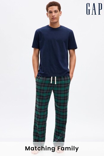Gap Green & Blue Flannel Check Family Christmas Pyjama Bottoms (K16317) | £35