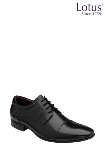 Lotus Footwear Black Leather Lace-Up Derby Shoes (K16621) | £55