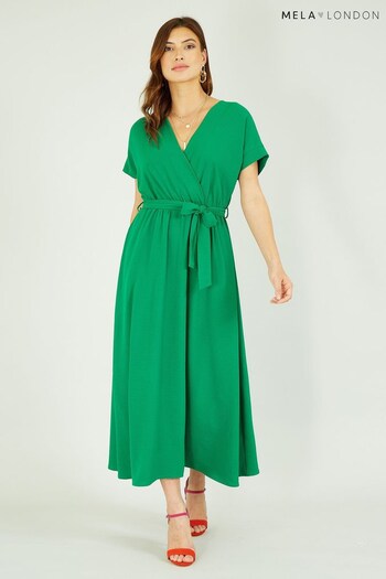 Mela Green Kimono Sleeve Midi Dress (K16686) | £55