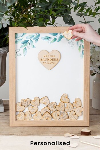 Personalised Green Eucalyptus Wedding Drop Top Frame Guest Book by No Ordinary Gift (K16792) | £50
