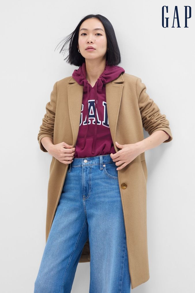 Gap camel coat sale