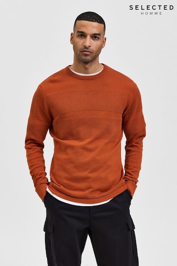 Selected Homme Orange Knitted Crew Neck Jumper (K16904) | £35