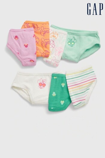 Gap Green/Pink/Orange Toddler Disney Minnie Mouse 7 Pack Bikini Briefs (3-5yrs) (K16996) | £25
