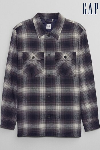 Gap Navy Relaxed Flannel Shirt Jacket (K17013) | £75
