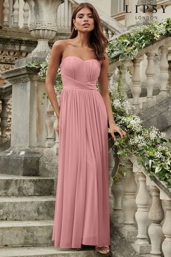 Lipsy Pink Bridesmaid Bella Multiway Bandeau Bridesmaid Dress (K17254) | £90