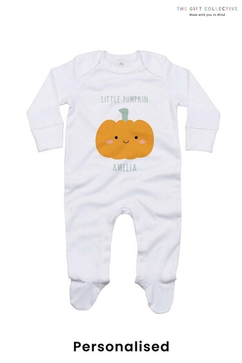 Personalised Little Pumpkin Sleepsuit by The Gift Collective (K17293) | £18