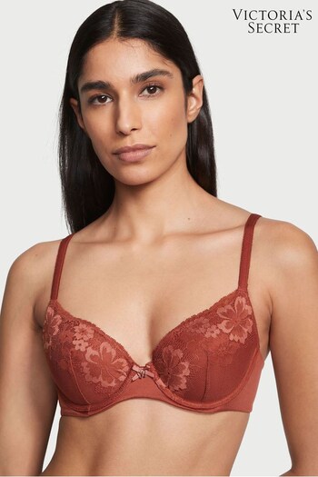 Victoria's Secret Clay Brown Lace Lightly Lined Demi Bra (K17538) | £39
